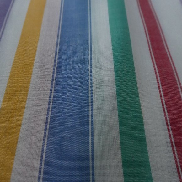 Vintage 60s Skirt Stripe Pearlized Button Front Knee to Midi Cotton Light Large - Picture 4 of 9